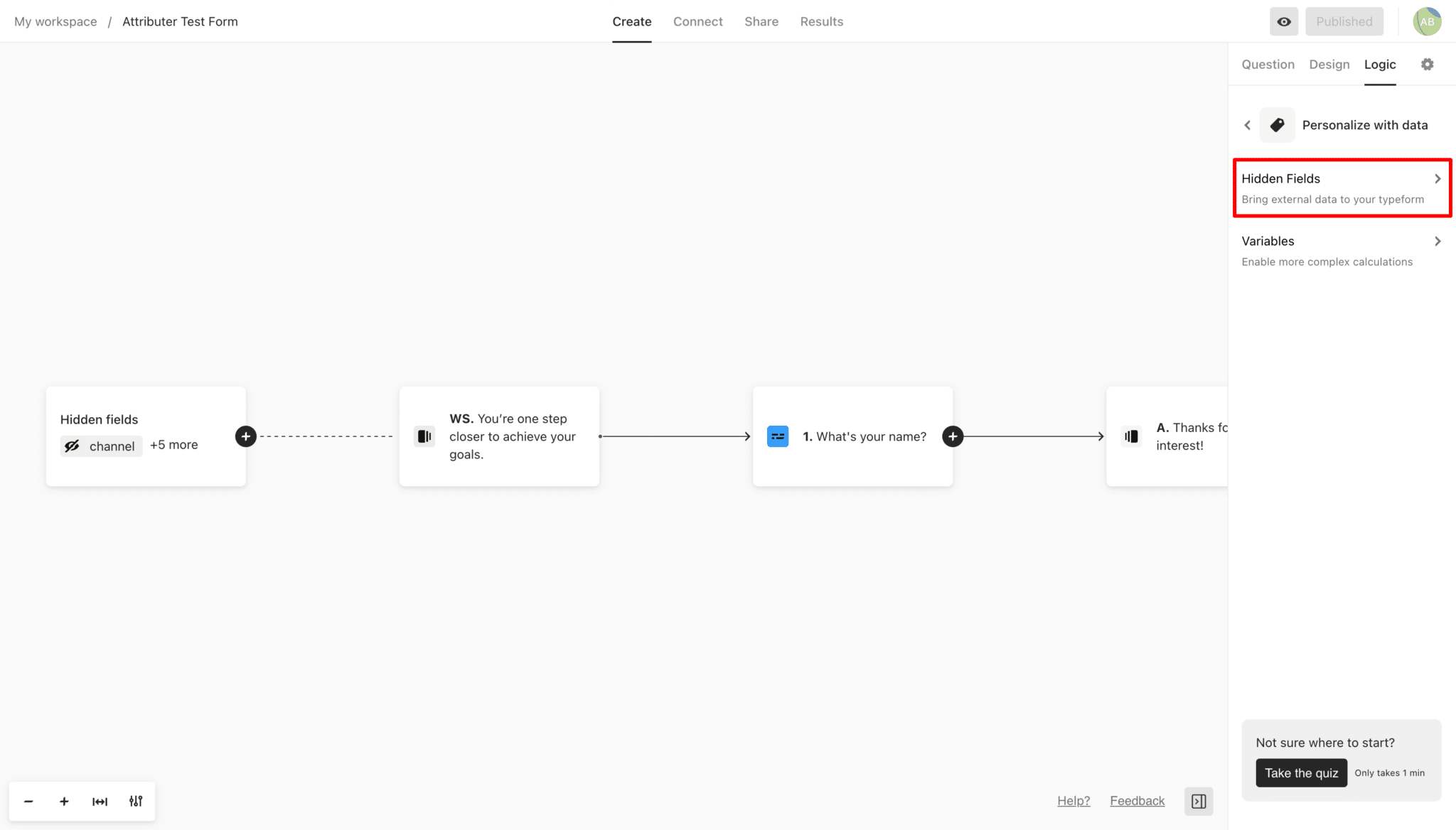 Add hidden fields to Typeform forms | Attributer
