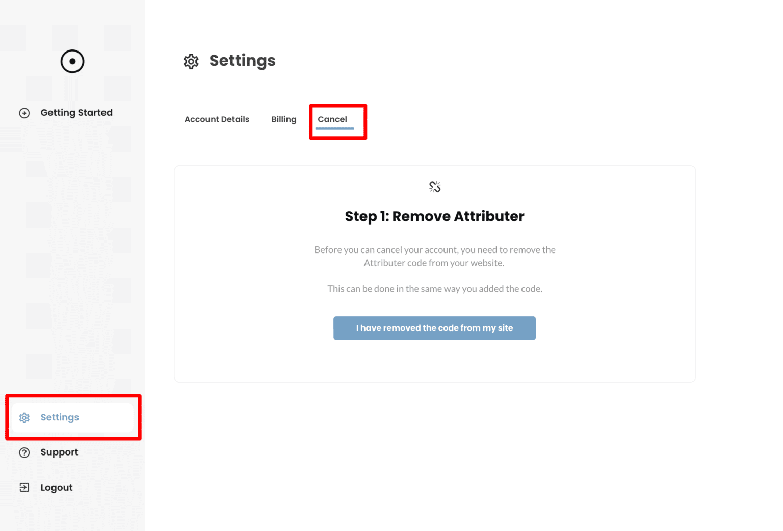 Cancel your account | Attributer