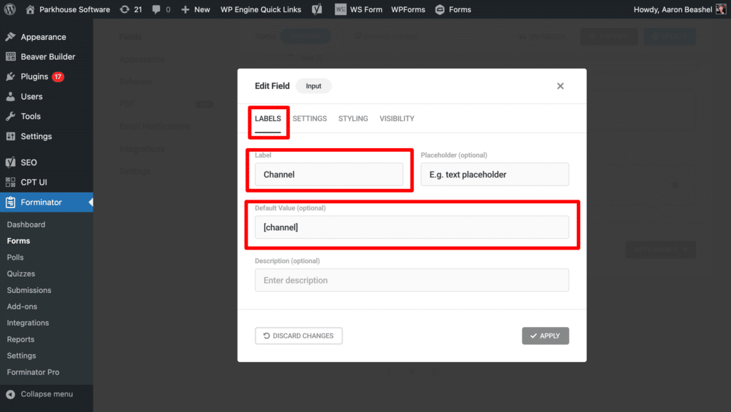 Add Hidden Fields to Forminator forms | Attributer