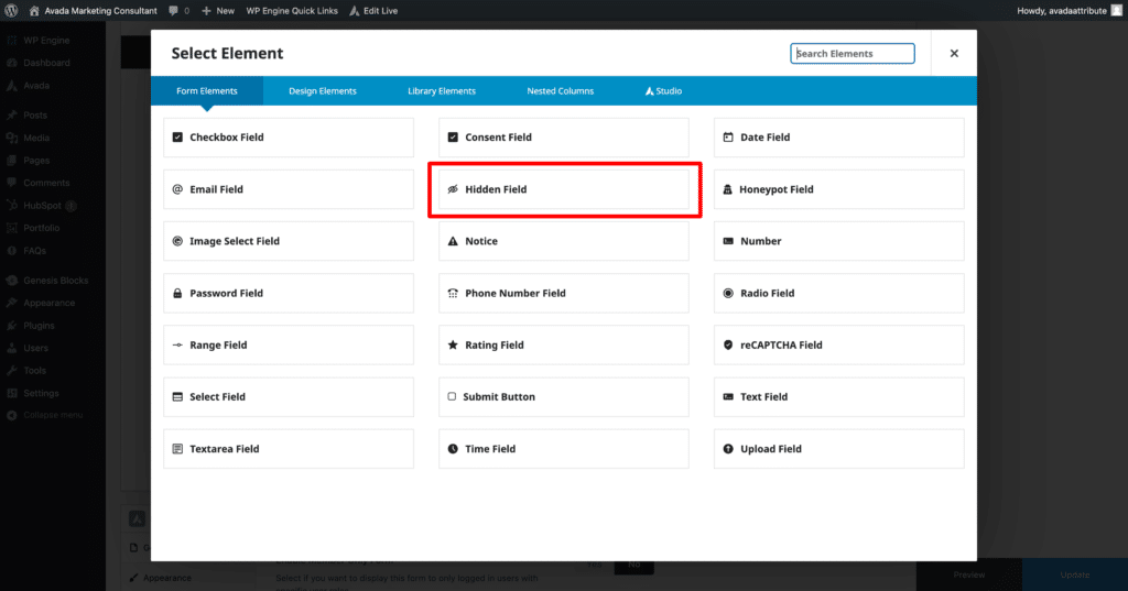 Add Hidden Fields to Avada Forms | Attributer