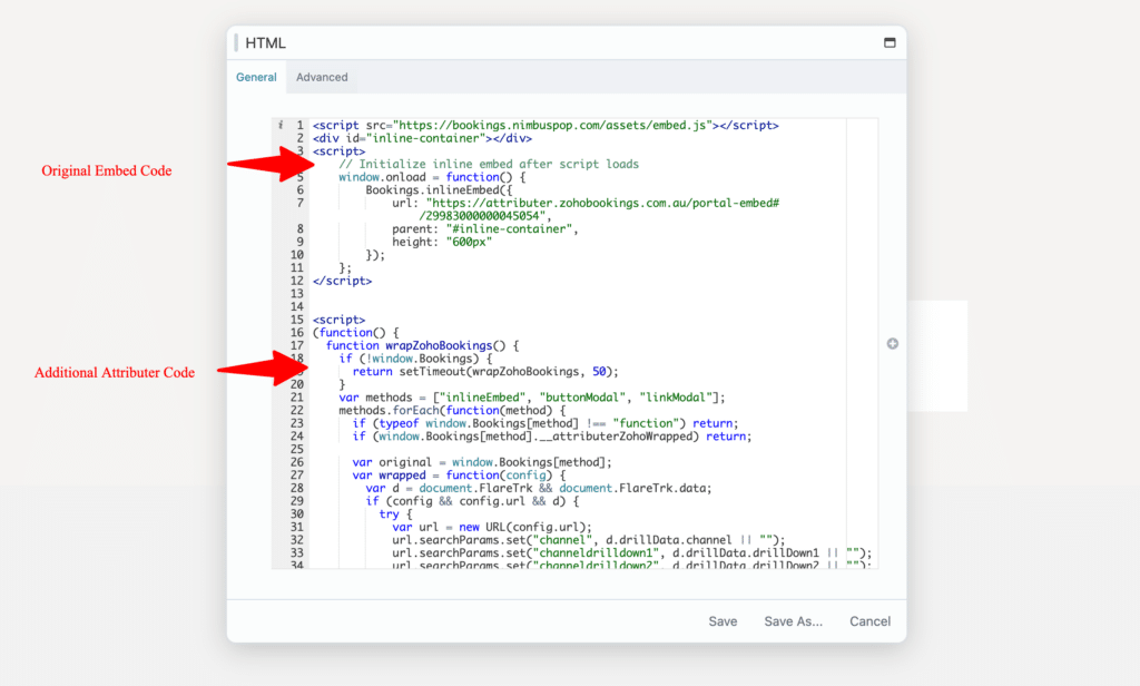 Add Hidden Fields to Zoho Bookings | Attributer